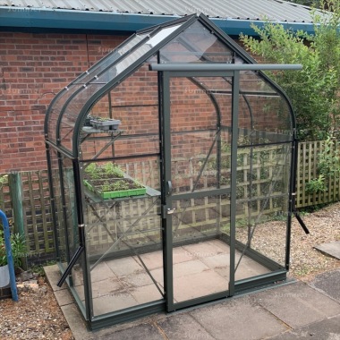 Aluminium Greenhouse 197 - Green, Toughened Glass