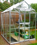 Aluminium Greenhouse 18 - Silver, Double Door Aluminium Greenhouse 18 - Silver, Double Door