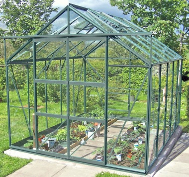 Green Aluminium Greenhouse 16 - Double Door