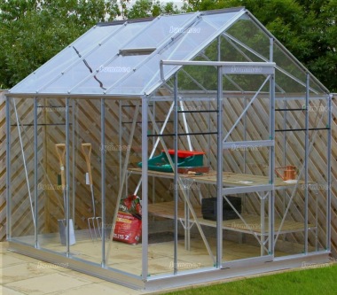 Grey Aluminium Greenhouse 19 - Extra Tall High Eaves