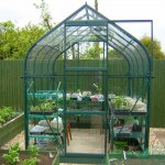 Aluminium Greenhouse 138 - Green, Curved Eaves Aluminium Greenhouse 138 - Green, Curved Eaves