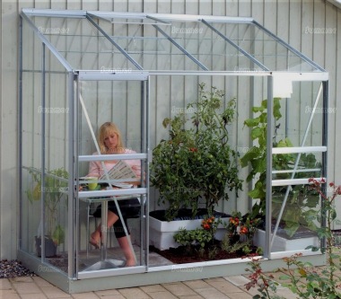 Aluminium Lean To Greenhouse 166 - Double Door