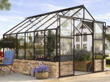 Dwarf Wall Greenhouse 198 - Aluminium, Black