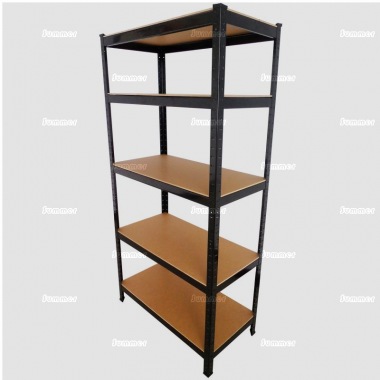 Boltless steel 5 tier shelf unit, 6ft high, 3ft wide