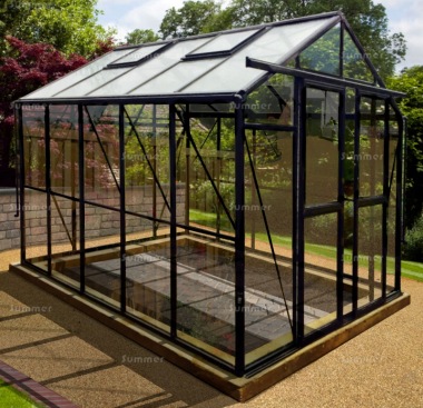 Aluminium Greenhouse 054 - Box Section, Black Painted