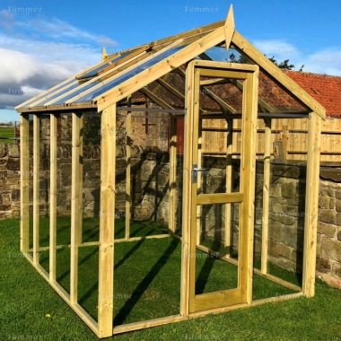 Pressure Treated Greenhouse 502 - Toughened Glass, Fitted Free Pressure Treated Greenhouse 502 - Toughened Glass, Fitted Free